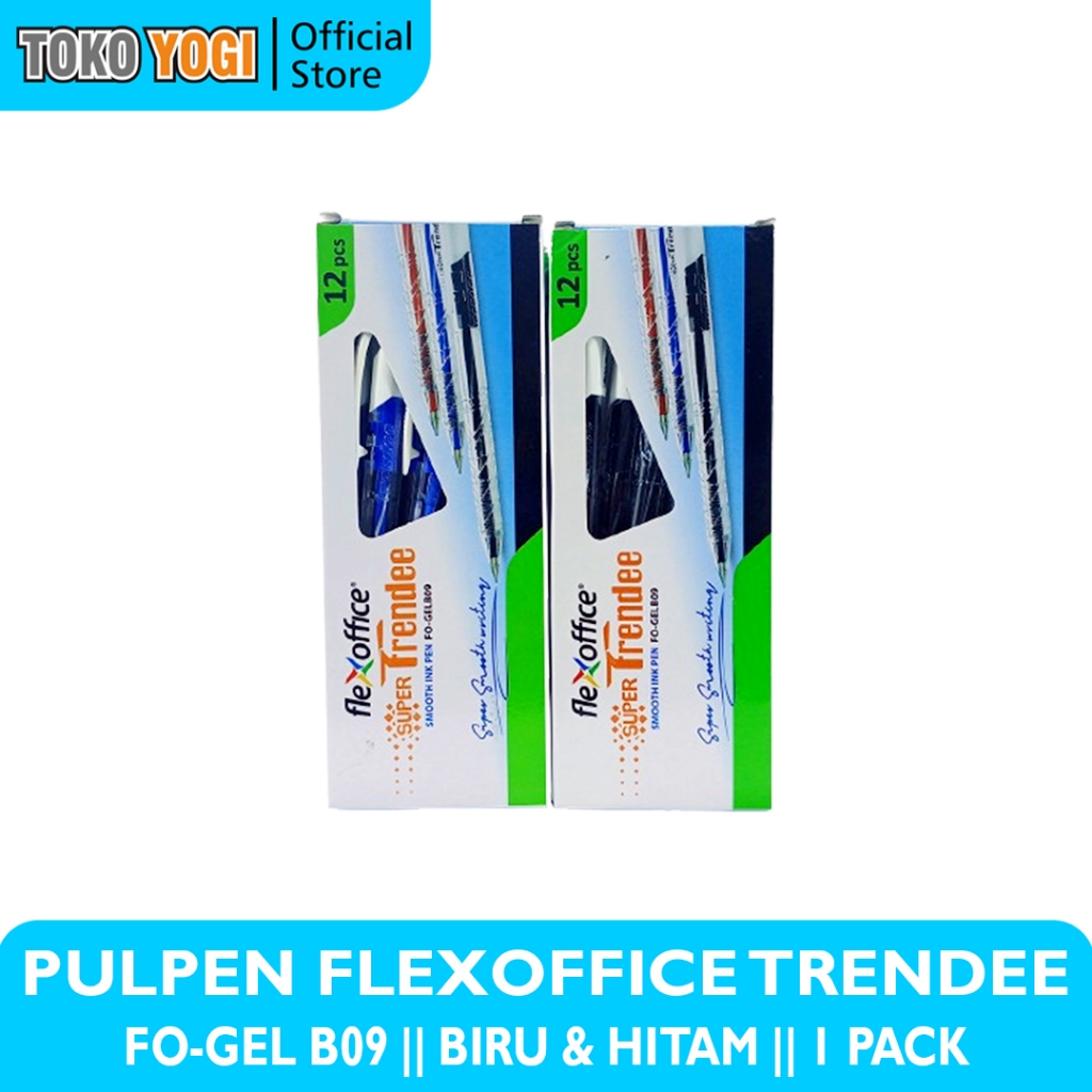 

BALLPOINT / PULPEN FLEXOFFICE TRENDEE FO-GELB09 0.6mm || BIRU DAN HITAM