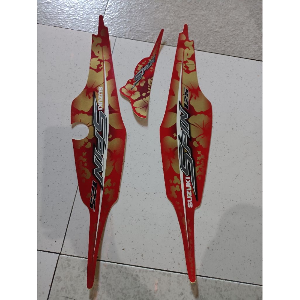 striping original suzuki spin 125 tahun 2007 bunga original