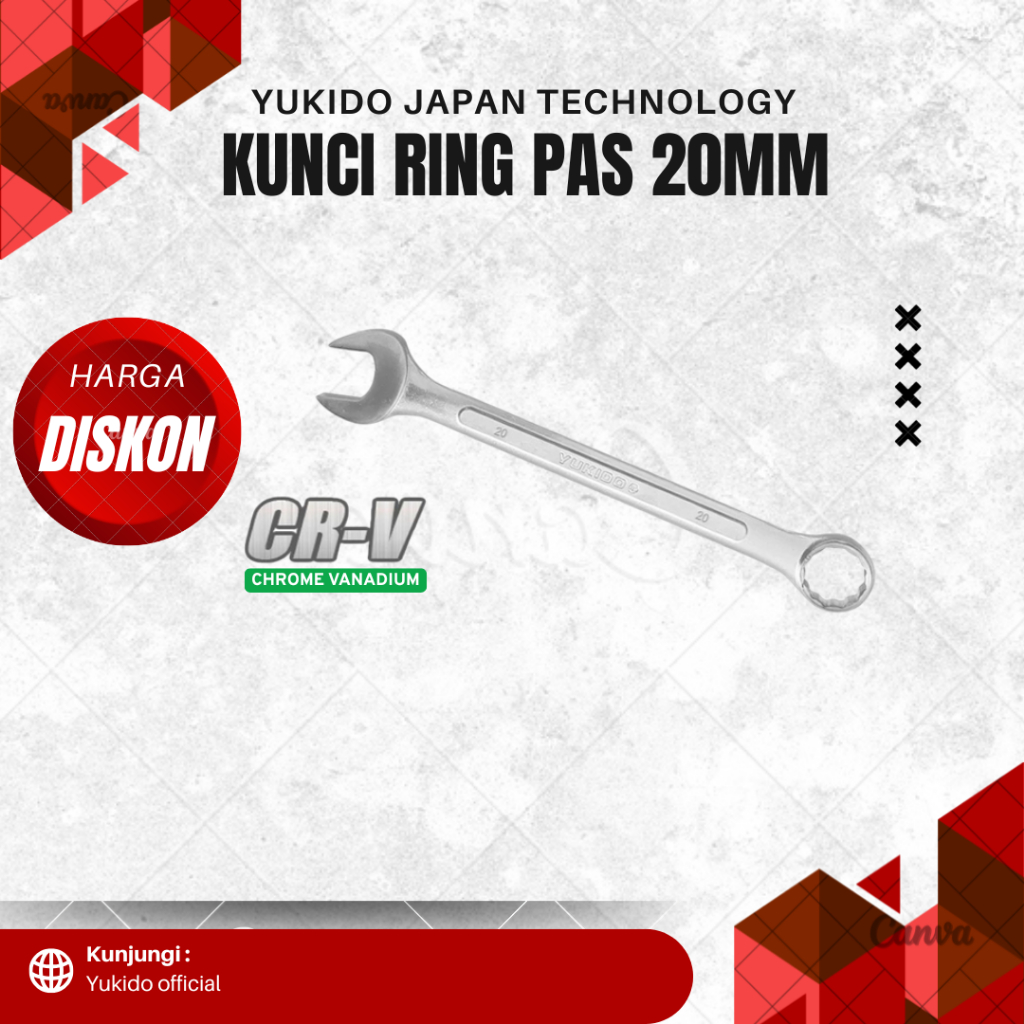 YUKIDO KUNCI RING PAS 20 MM /KUNCI RING PAS / TOOLS - ALAT PERKAKAS
