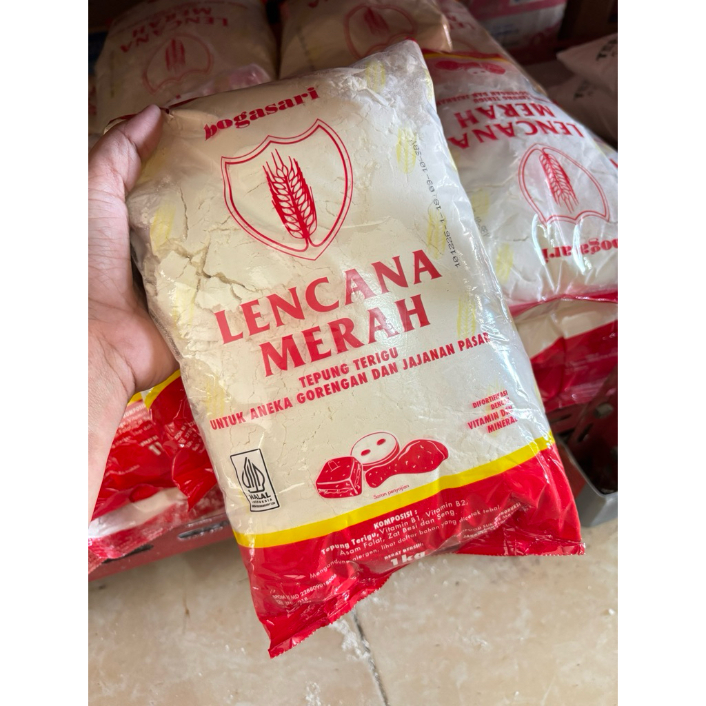 

ecer tepung lencana merah