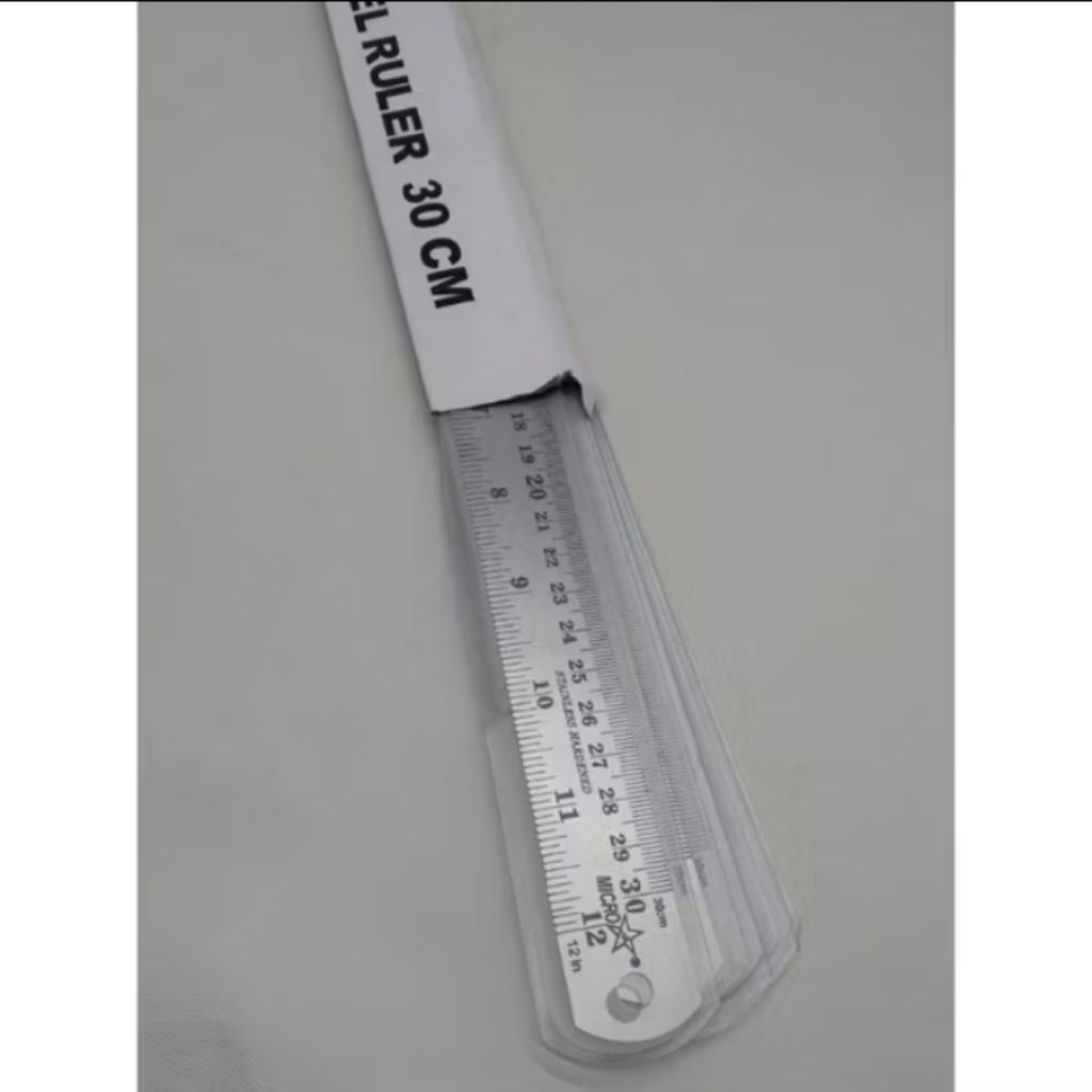 

Penggaris besi mistar 30 cm Stainless 1 lusin (12pcs)