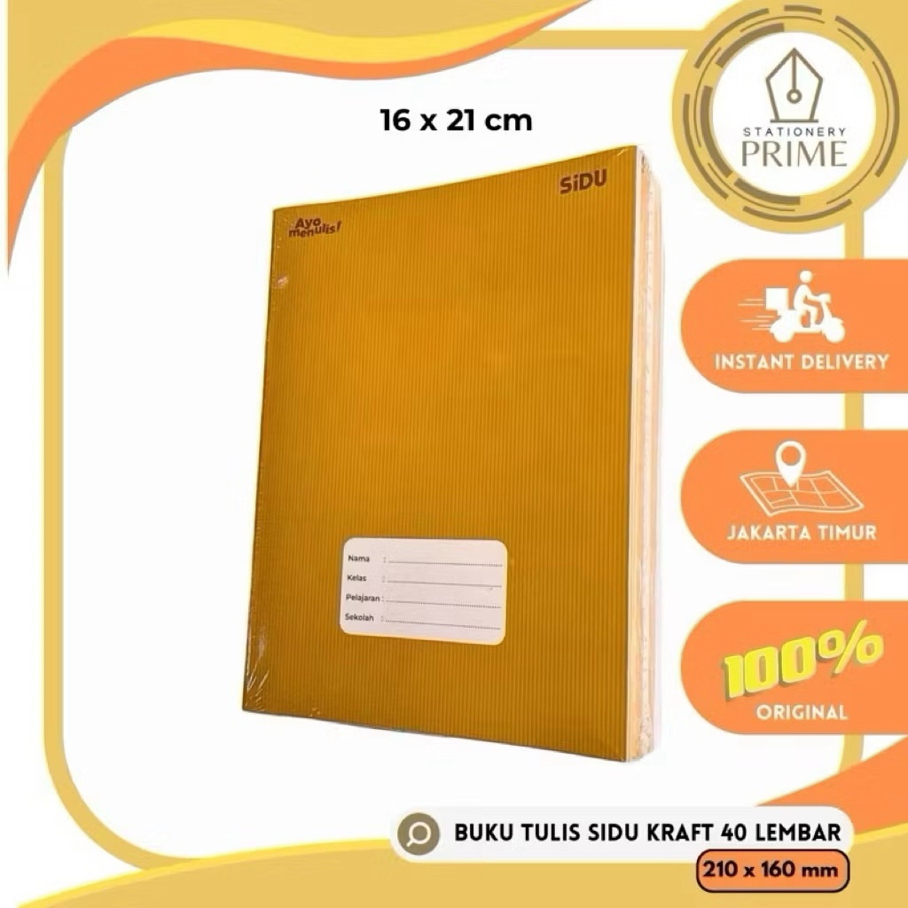 

Buku Tulis SiDU SAMPUL COKLAT 40 Lembar / SiDU Kraft Craft 40 Lembar ( 1 Pack isi 10 Buku )