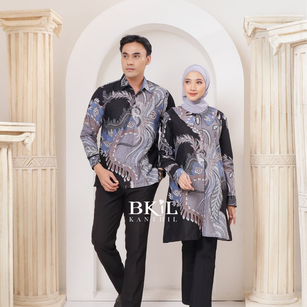 KANTHIL Tunik Batik Wanita Couple Baju Batik Couple Tunik Kantor Modern Raja Ampat