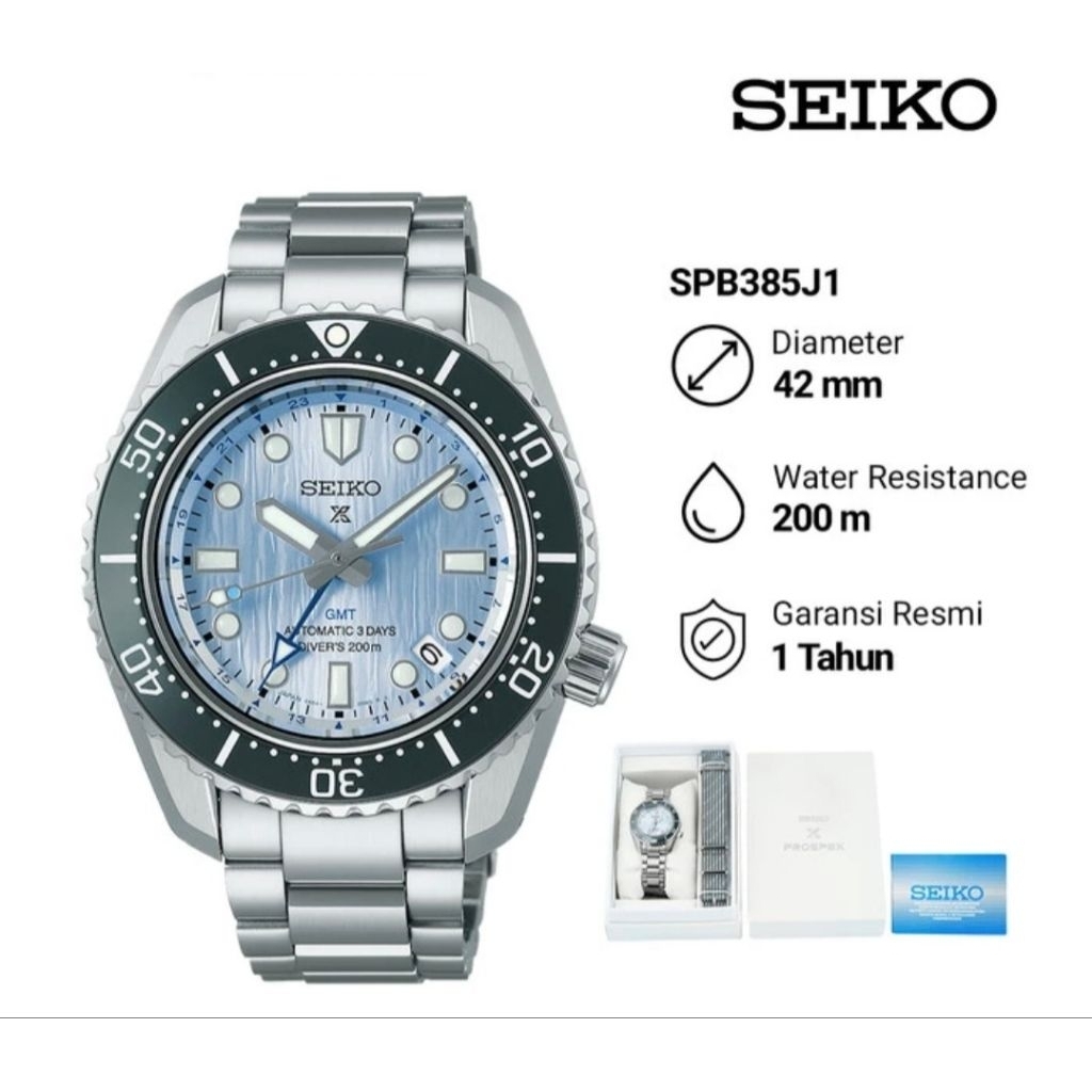 Jam Tangan Pria Seiko Prospex SPB385J1 Baby Marinemaster GMT Save The Ocean Original