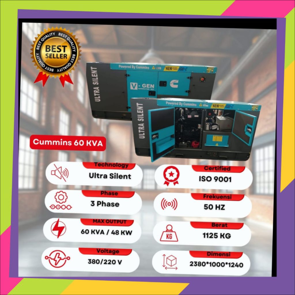 Genset 60KVA Cummins Ultra Silent Diesel