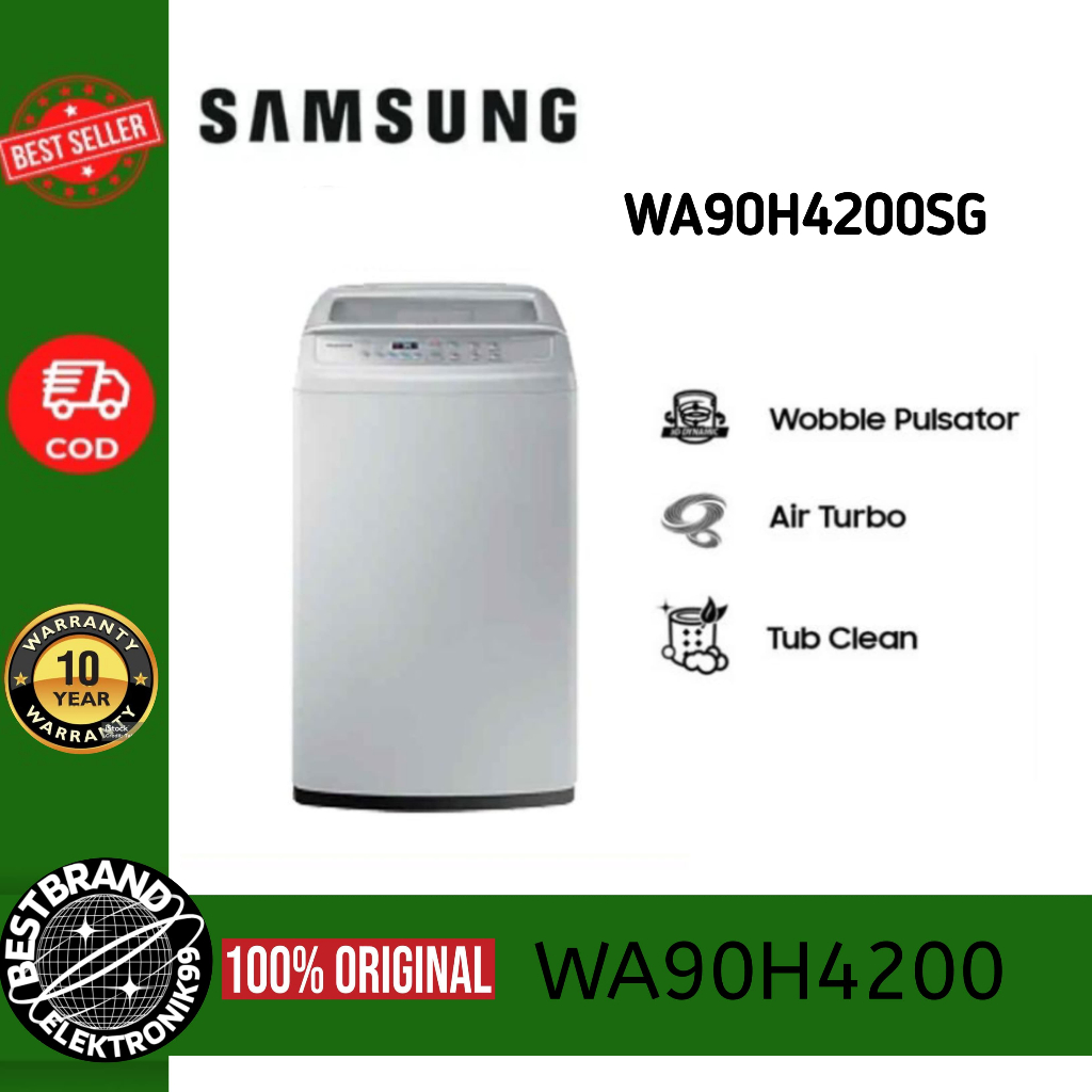 SAMSUNG WA90H4200SG/GY MESIN CUCI 9KG TOP LOADING WOBBLE ECO TUB CLEAN WA90H4200 WA 90H4200 WA90H420