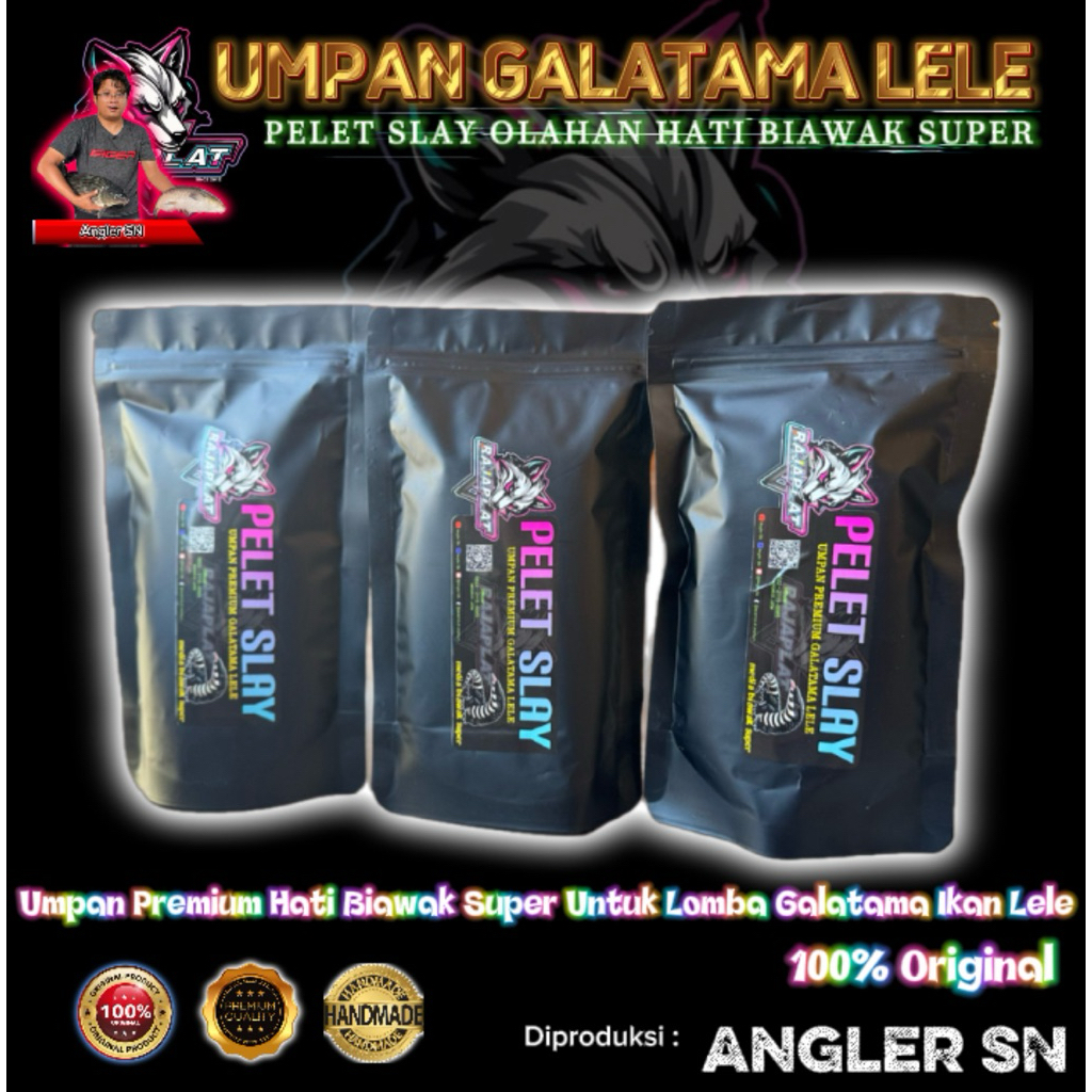 Umpan Pelet Slay Galatama Lele Pelet Hati Biawak 200 gr, super premium harga terjangkau, Aroma hanyi