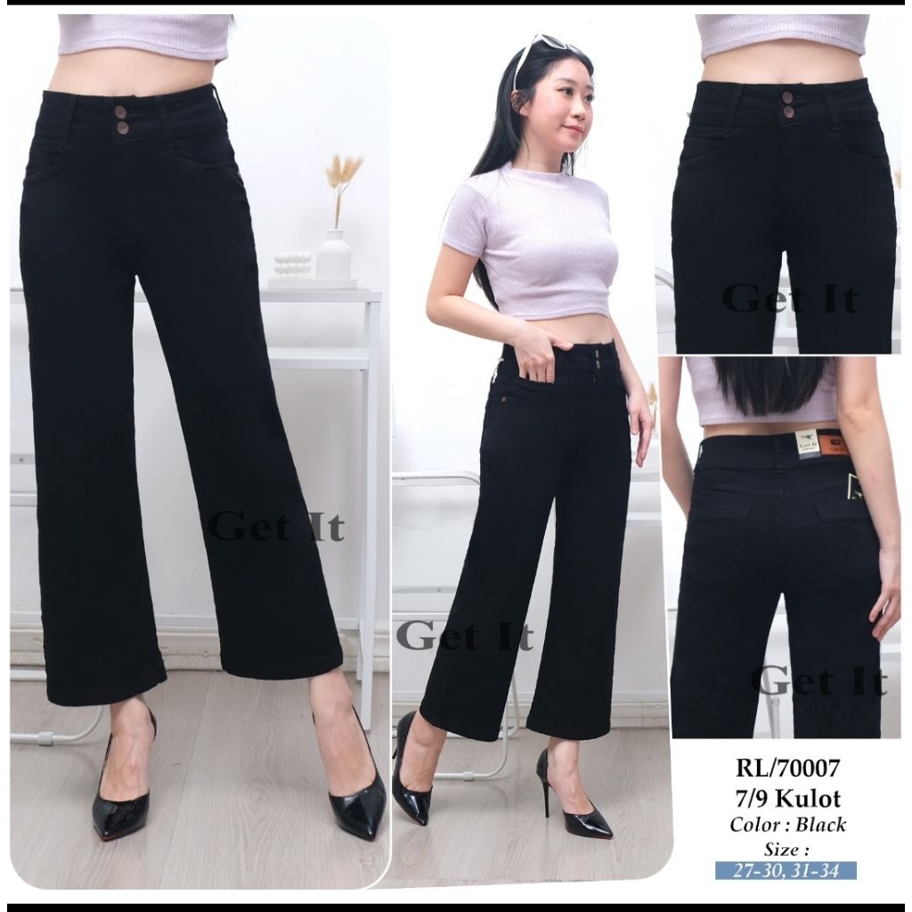 TERBARU CELANA KULOT WANITA 7/9 GET IT BAHAN SUPER DENIM JEANS PREMIUM SIZE 28 SAMPAI 34