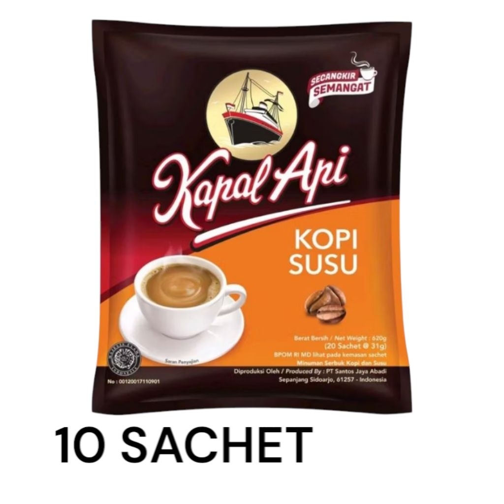 

Kopi Susu Kapal Api 10 sachet @31 gram