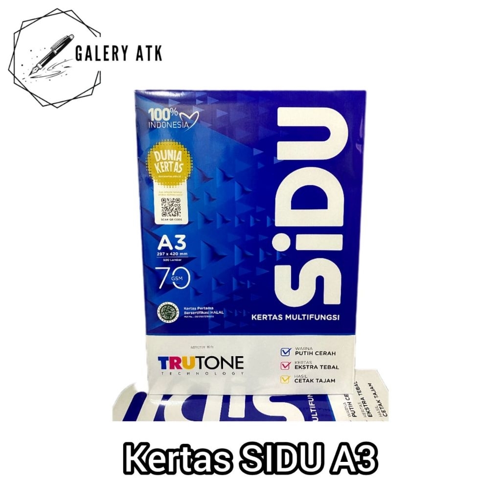 

SIDU KERTAS HVS A3 70 GSM || Multifungsi Putih Cerah & cetak tajam