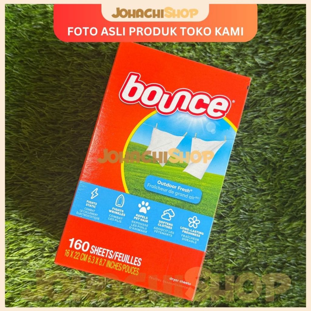 Bounce Dryer Sheet Softener Tisu Pelembut 160 sheets NEW FORMULA