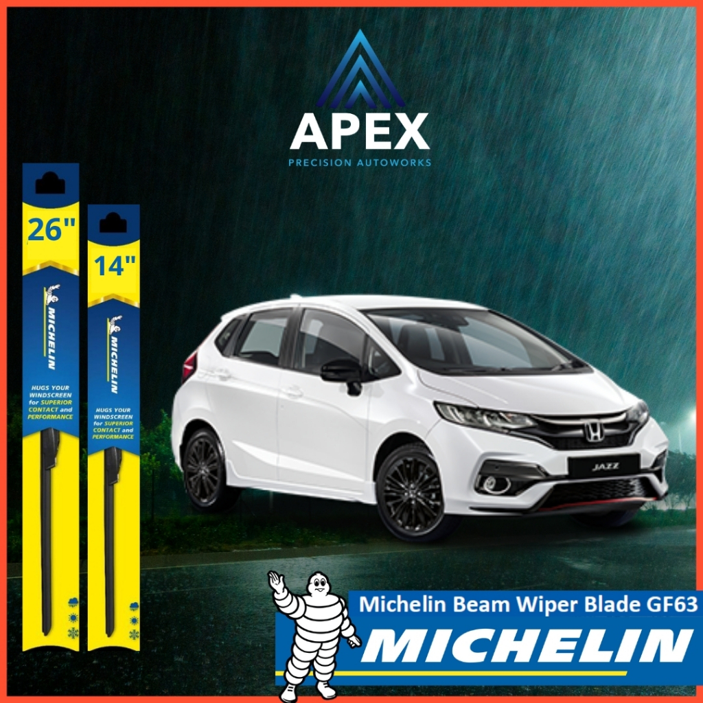 MICHELIN FRAMELESS WIPER GF63 FOR JAZZ GK5 ( WIPER SET ISI 2 )