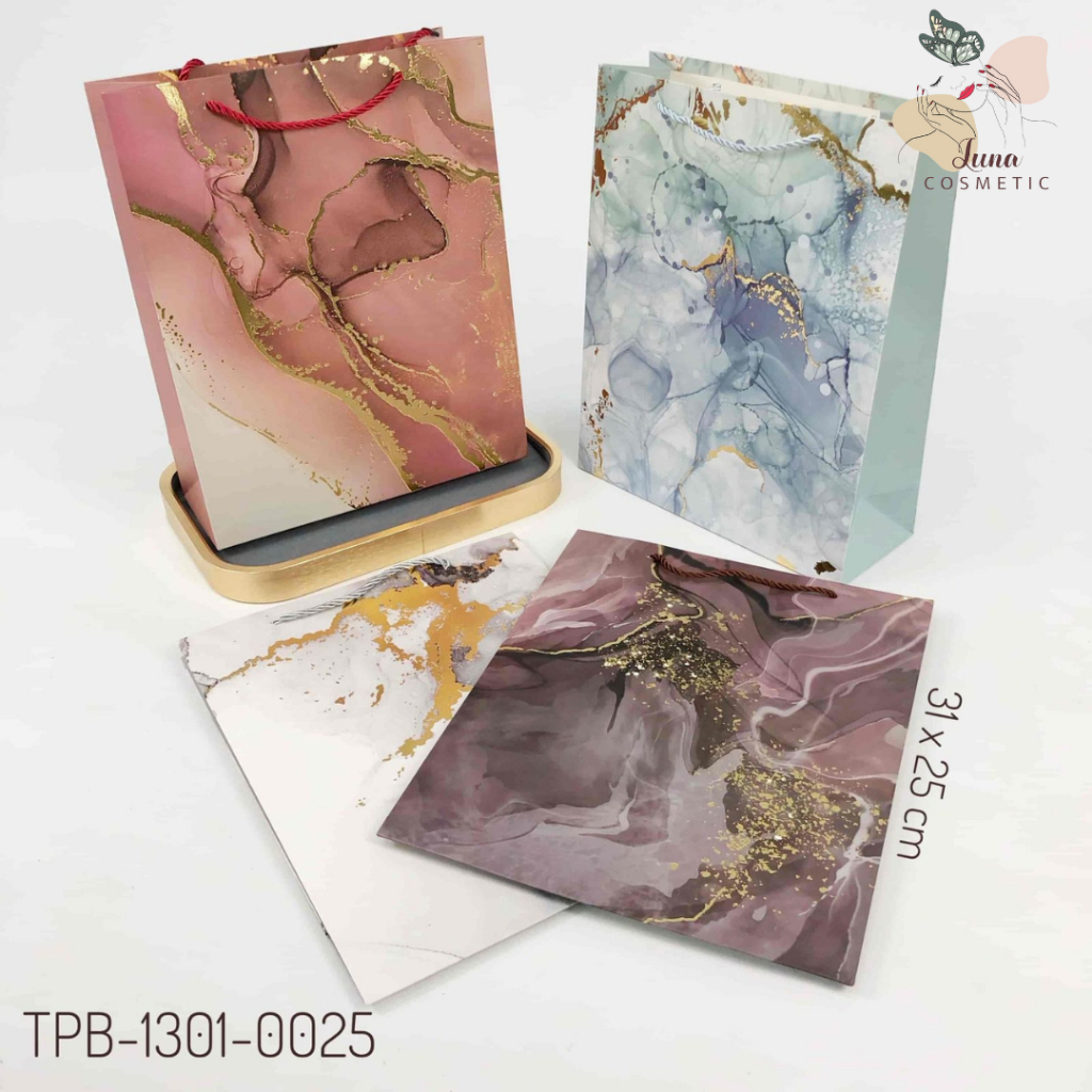 

LUNA-TSJ-TAS PAPERBAG PORTRAIT UK 32X26X10 MTF ABSTRAK MARMER MARBLE