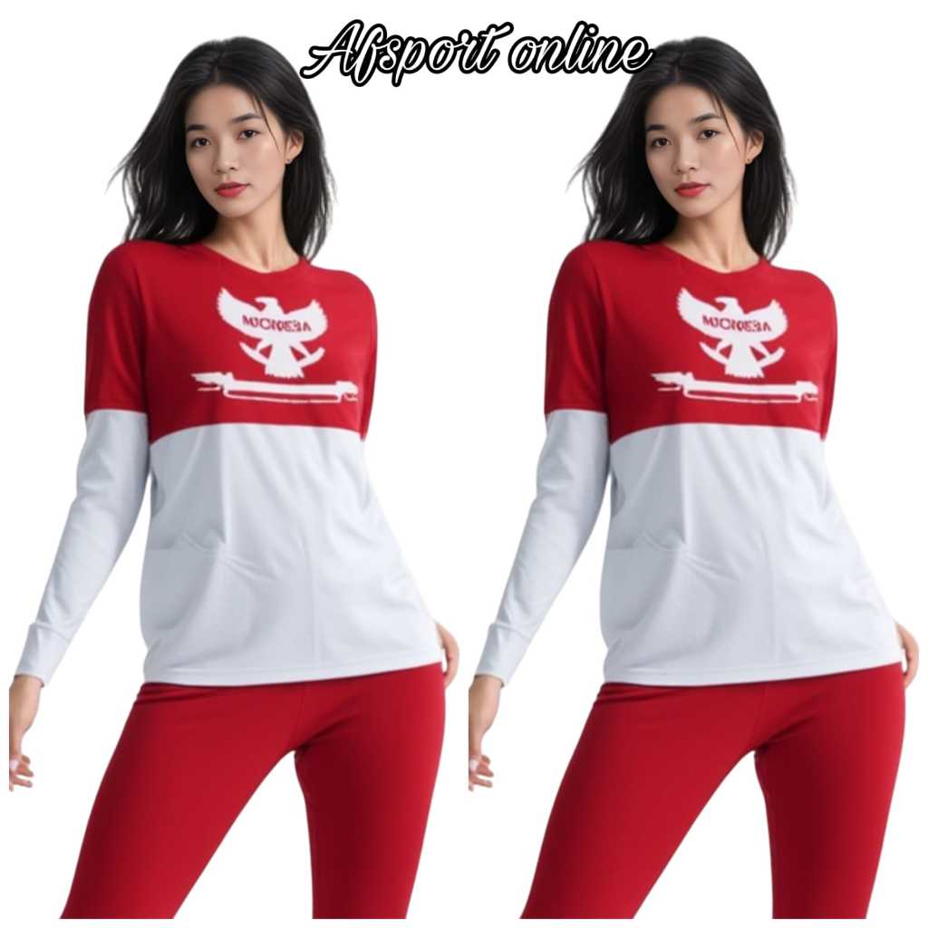 kaos senam olahraga edisi merah putih Garuda senam zumba aerobik fitness gym