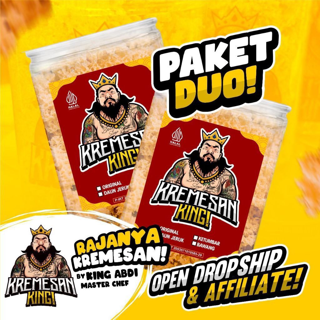 

PAKET DUO KREMESAN KING ABDI KRIUK GURIH AYAM KREMES RAJANYA SNACK MAKANAN OLEH OLEH CEMILAN MALANG