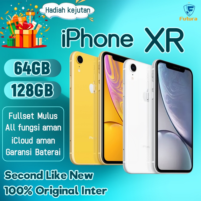 iPhone XR 64GB 128GB Second LCD 100% ORI Fullset Mulus good condition Sinyal All operator phone xr