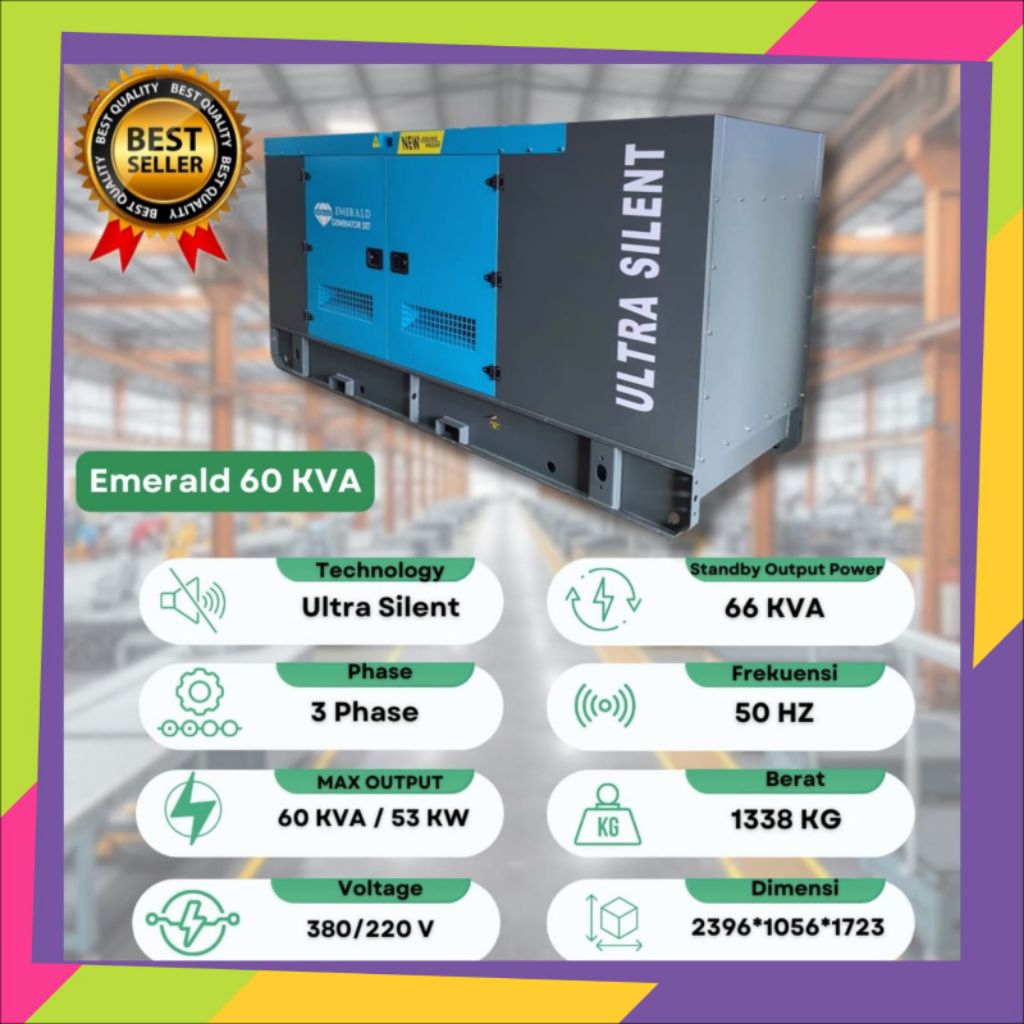 Genset 60KVA Emerald Ultra Silent Diesel