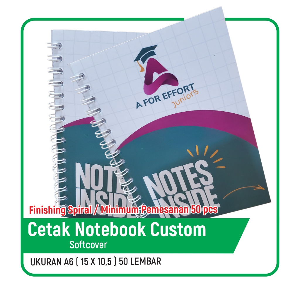 

Notebook A6 Spiral Custom Minimal 50 Pcs | Souvenir Seminar / Event / Kantor