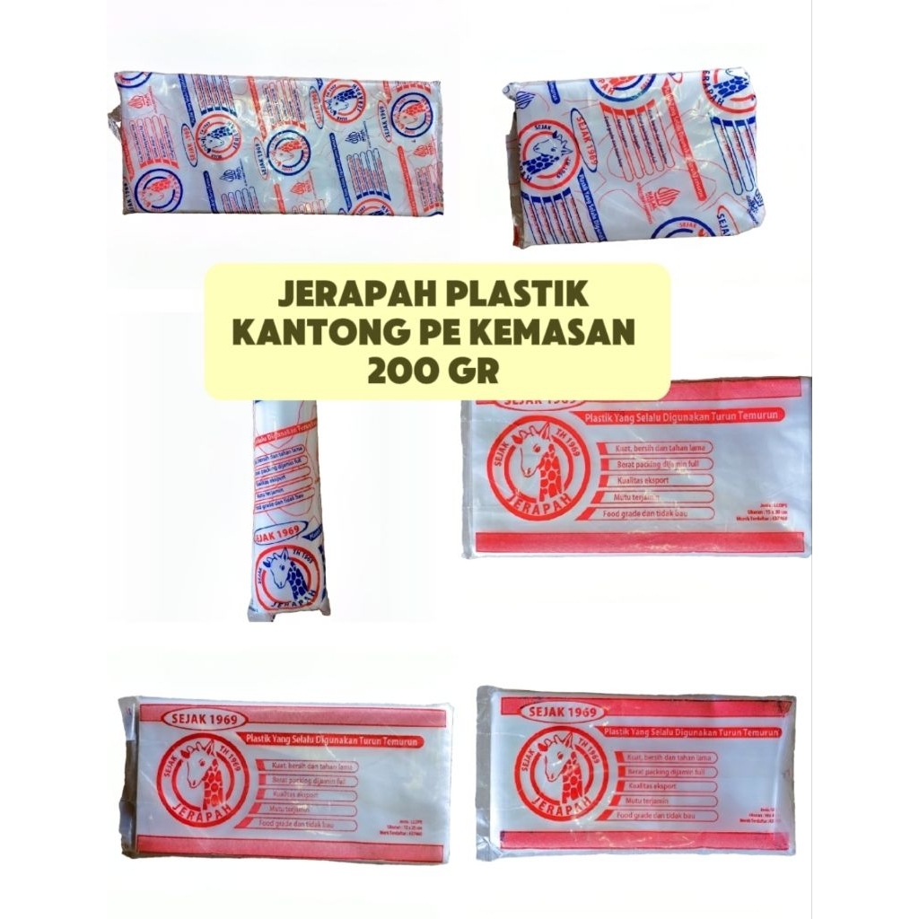 Jerapah Plastik Kantong Pe Kemasan 200gr