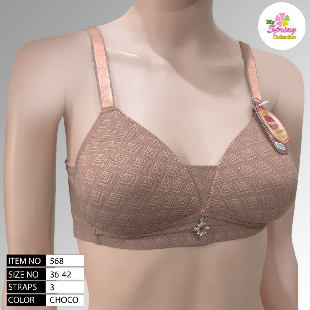 Bh Bra Lembut Motif Mozaik Busa Tipis, Cup B Ukuran 36 - 42 Kait 3 Tanpa Kawat #568