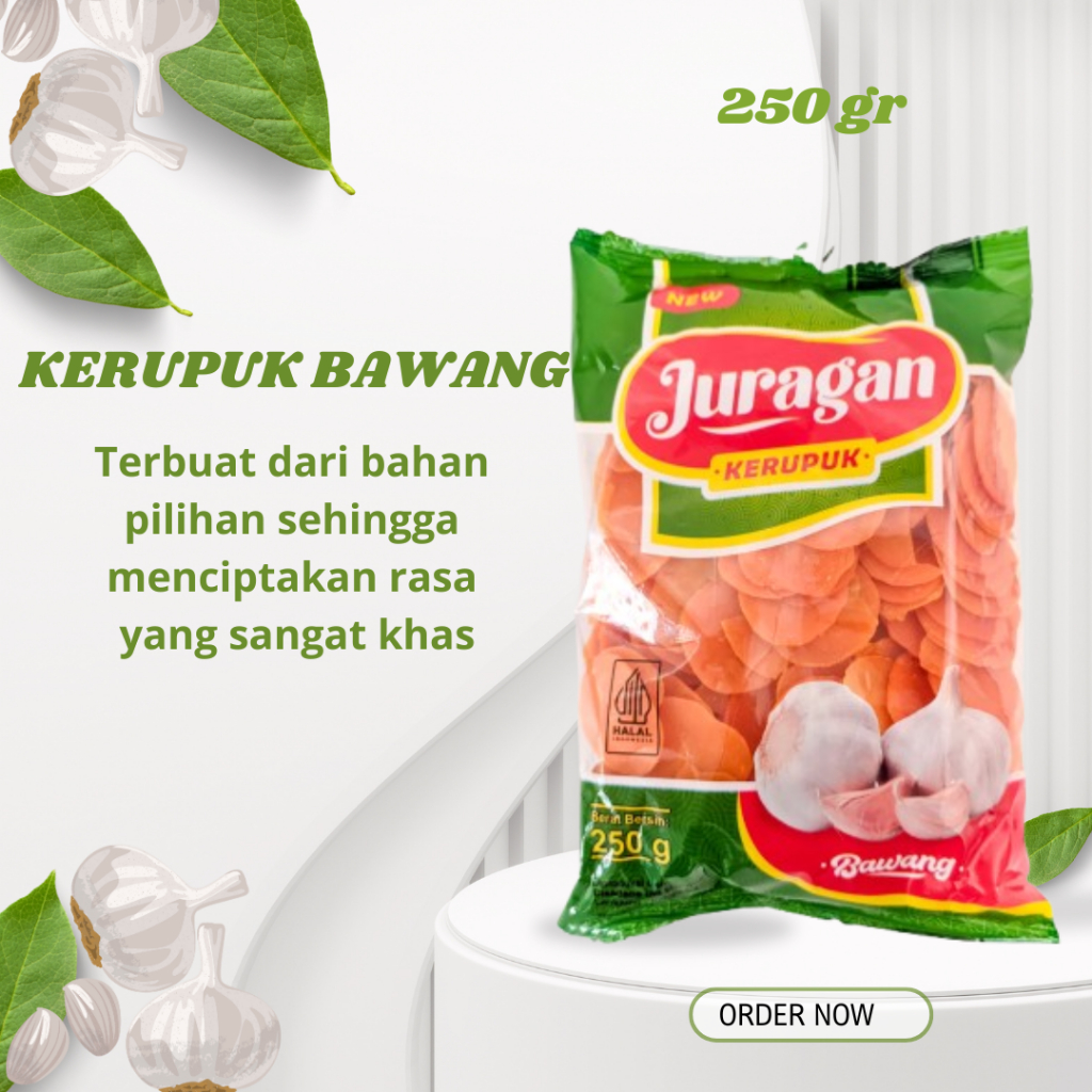 

Kerupuk Bawang Asli Juragan 250 gr Renyah Kerupuk Seblak Premium Higienis Mentah