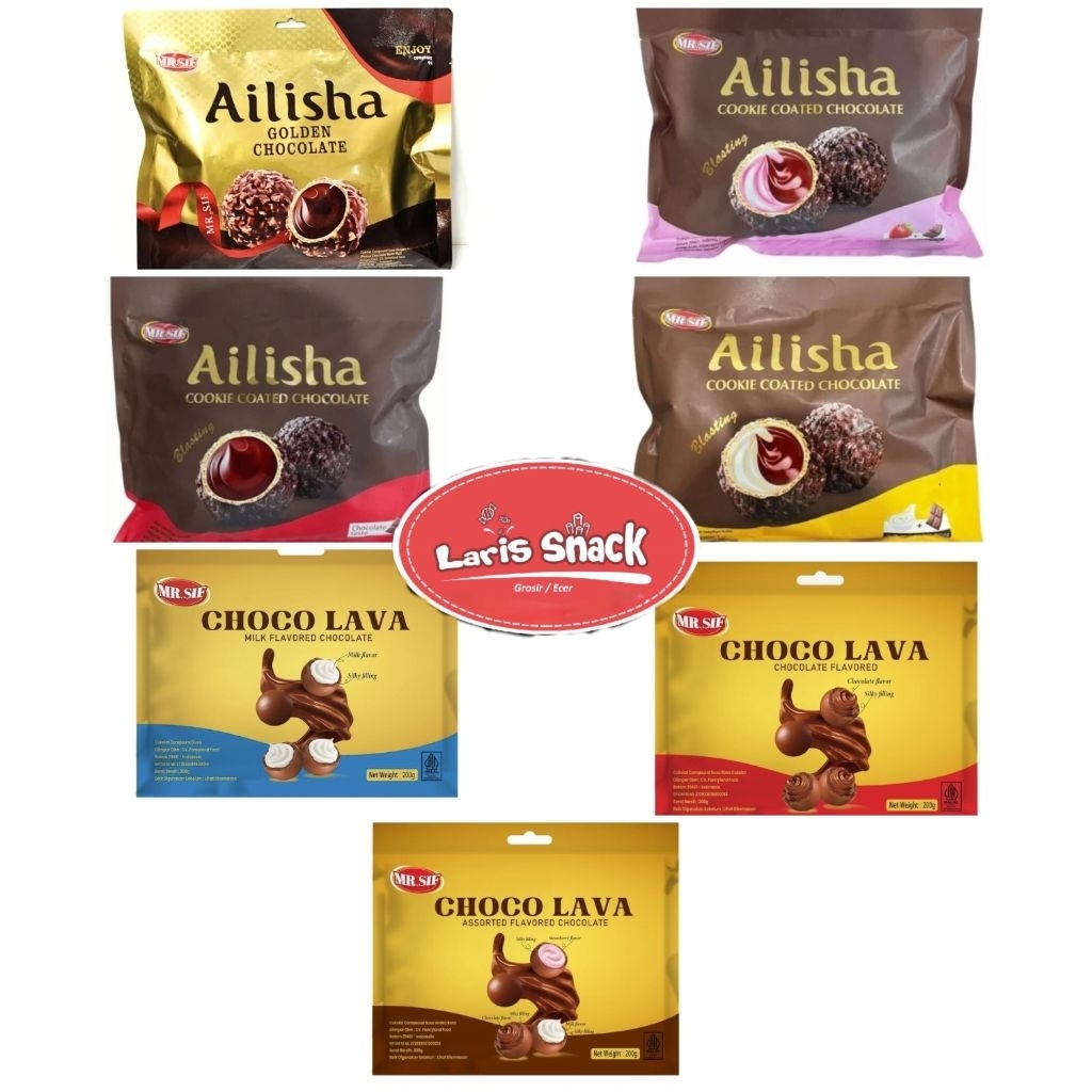 

MR.SIF Ailisha Chocolate Coklat/Cookie Coated/Choco Lava 200gr