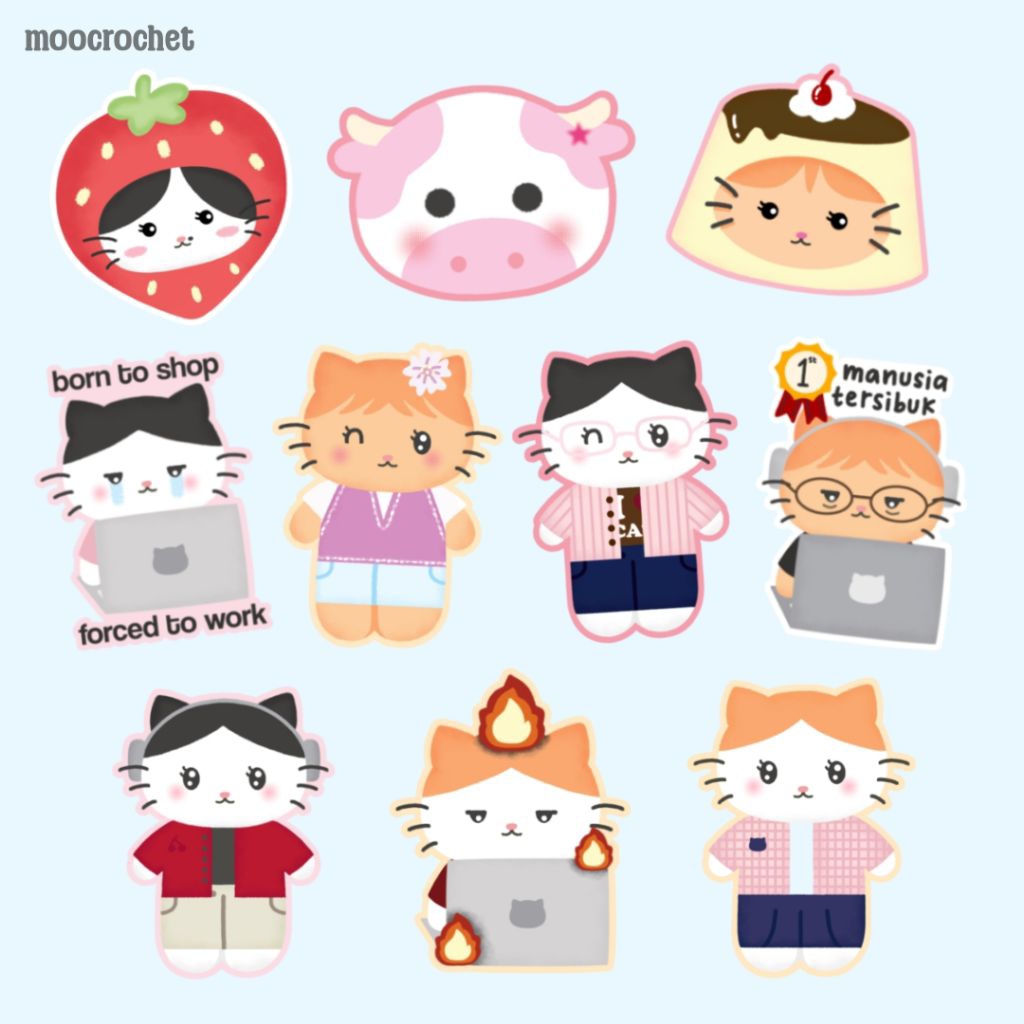 

Cat Sticker / Stiker Kucing by moocrochet