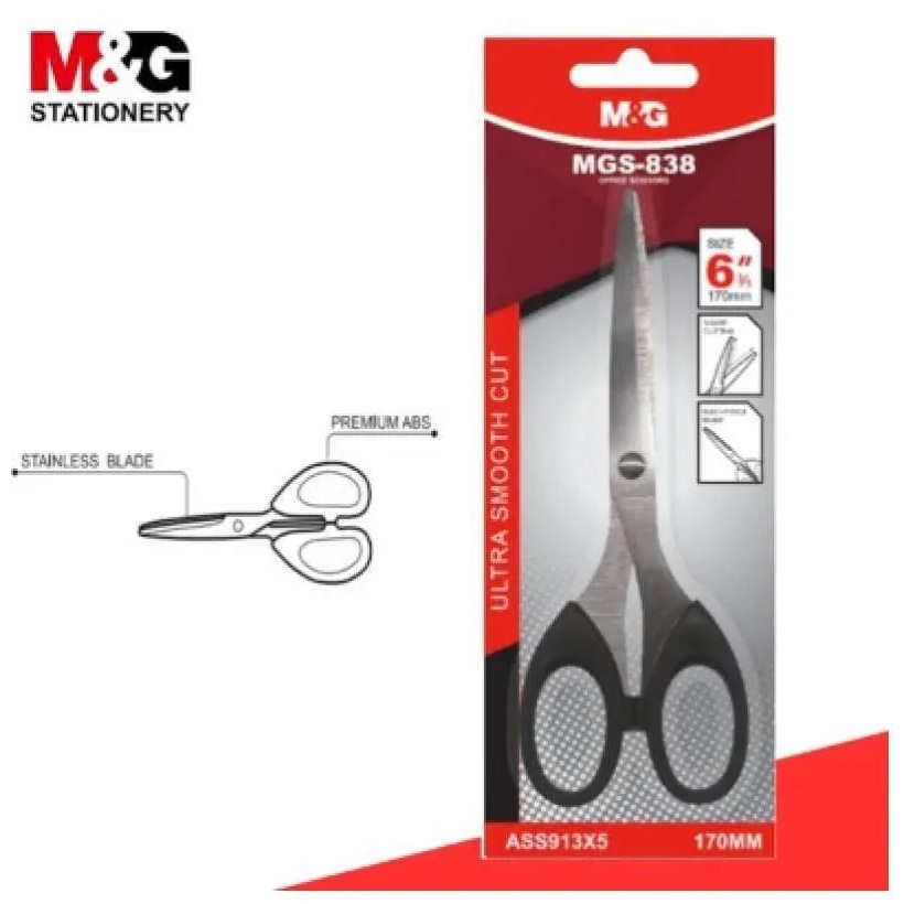 

M&G Gunting Hitam Polos 17cm MGS-838