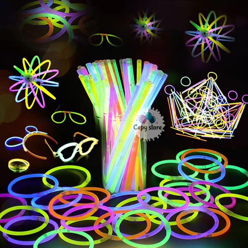 Isi 100 PCS - Glowing Stick / Glow Stik / Stick Glow In The Dark