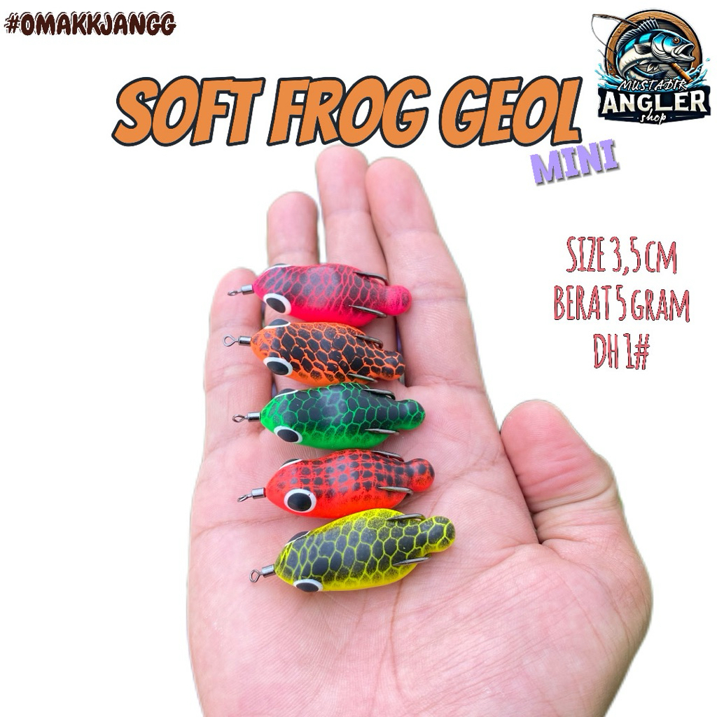 SOFT FROG GEOL MINI SIZE 3,5 cm berat 5  gram DH NO 1#  Lure casting ikan gabus Umpan