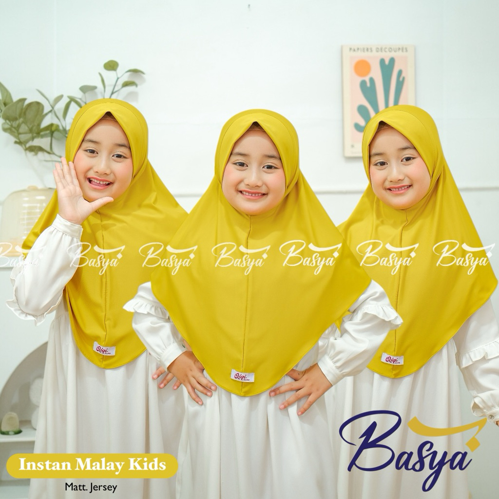 (BASYA) INSTAN MALAY KIDS SD•hijab instan anak•hijab non ped•jilbab anak non pad•malay anak•jilbab i
