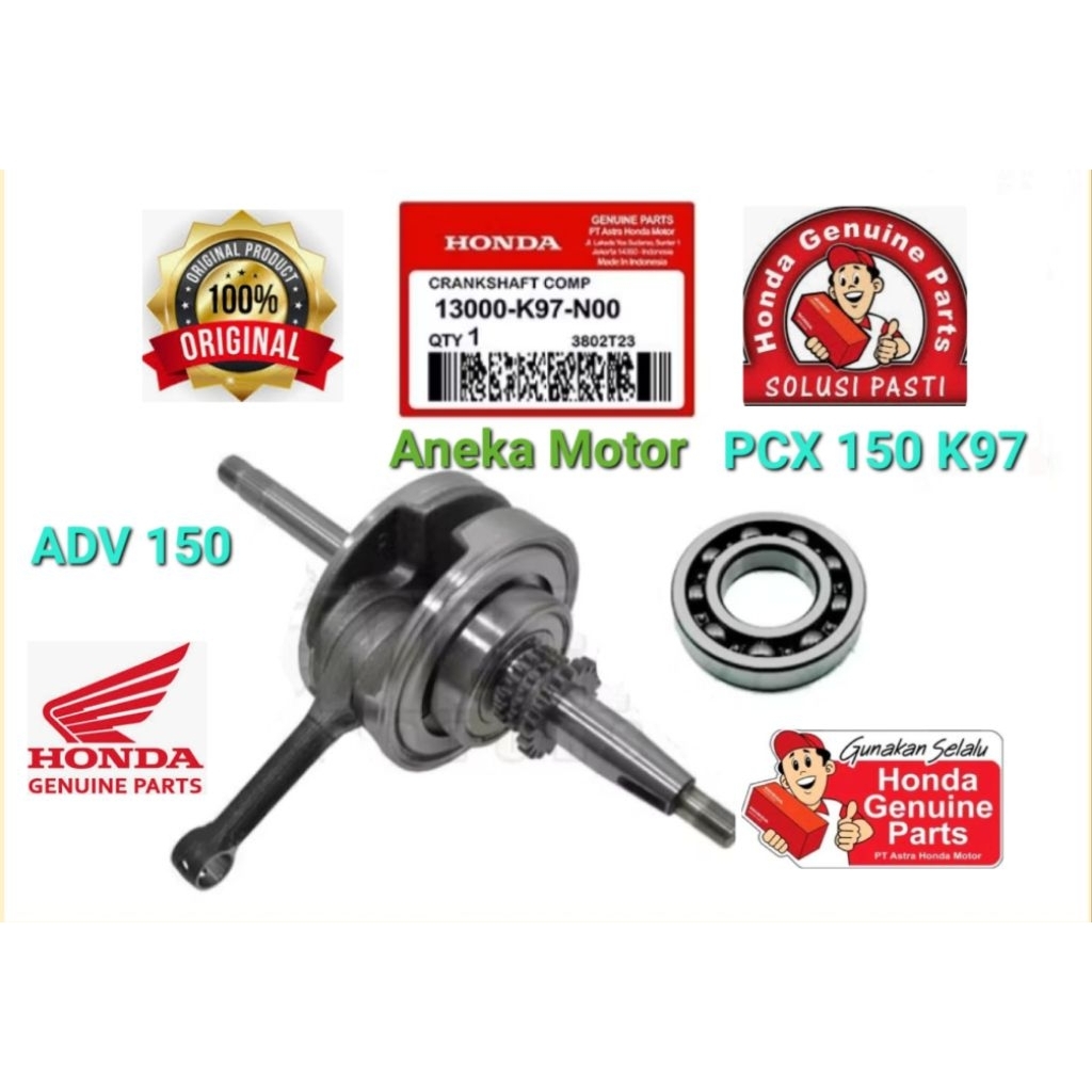 13000 K97 N00 & 91002 KVB 930 Kruk As Crank Shaft Stang Seher PCX 150 K97 ADV 150 100% Ori Honda AHM