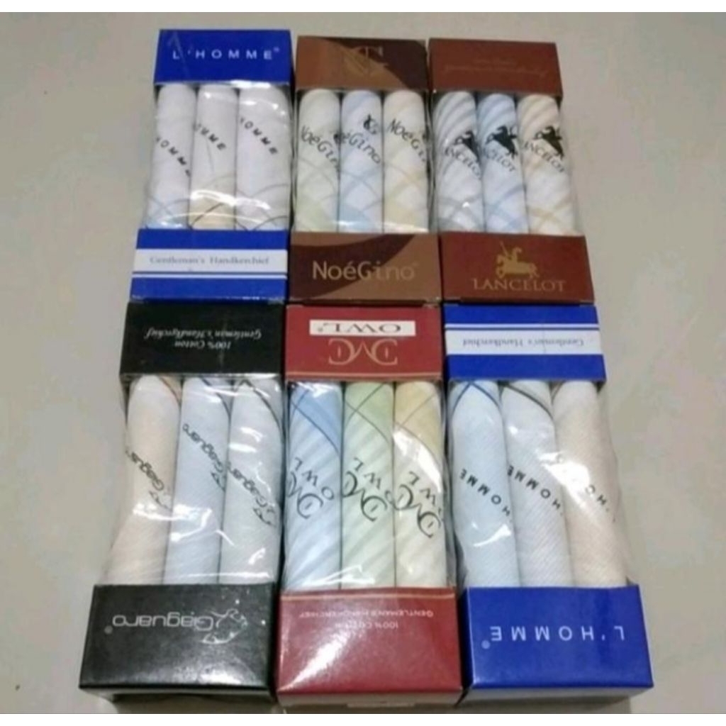 1 Pcs Sapu Tangan Pria Wanita Katun Premium Warna Muda