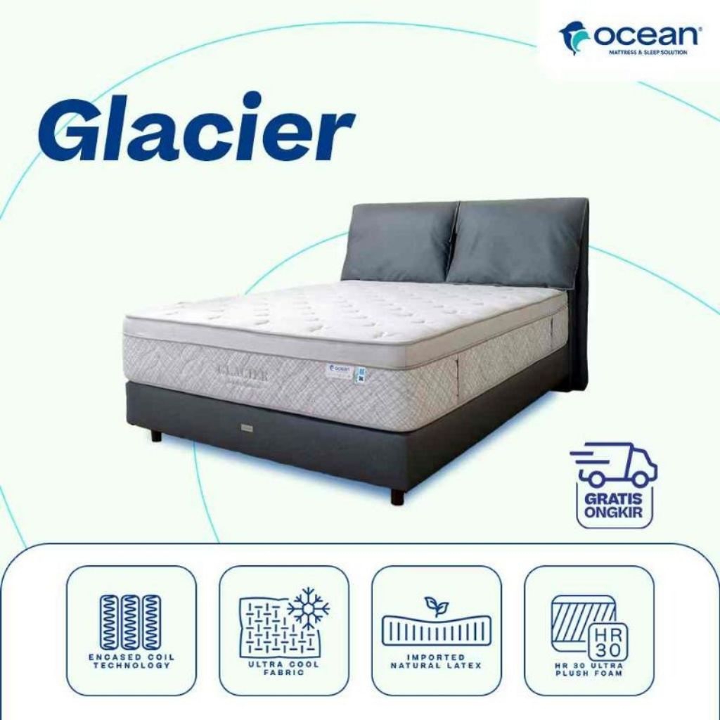 Kasur Springbed Natural Latex Ocean Glacier 180 x 200 / 160 x 200 cm