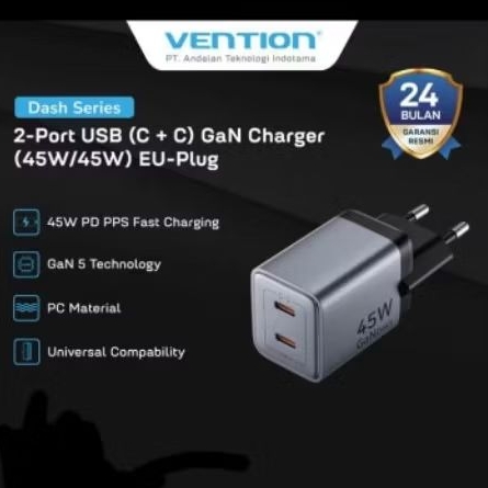 VENTION GAN DASH SERIES CHARGER FAST CHARGING 45W DUAL PORT TYPE C