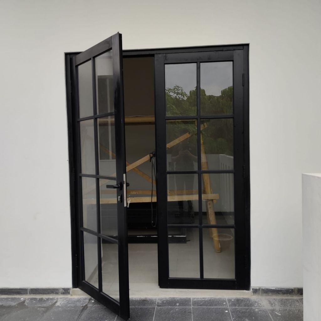 pintu double aluminium kaca