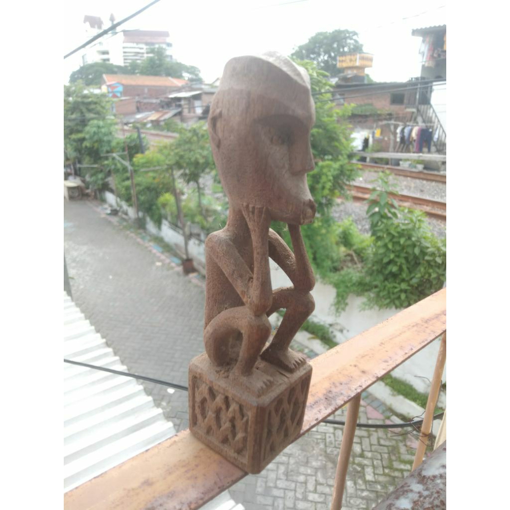 Hampatong Sapundu Patung Kayu Etnik Primitif Tua Kuno Dayak Mualang Kaltim