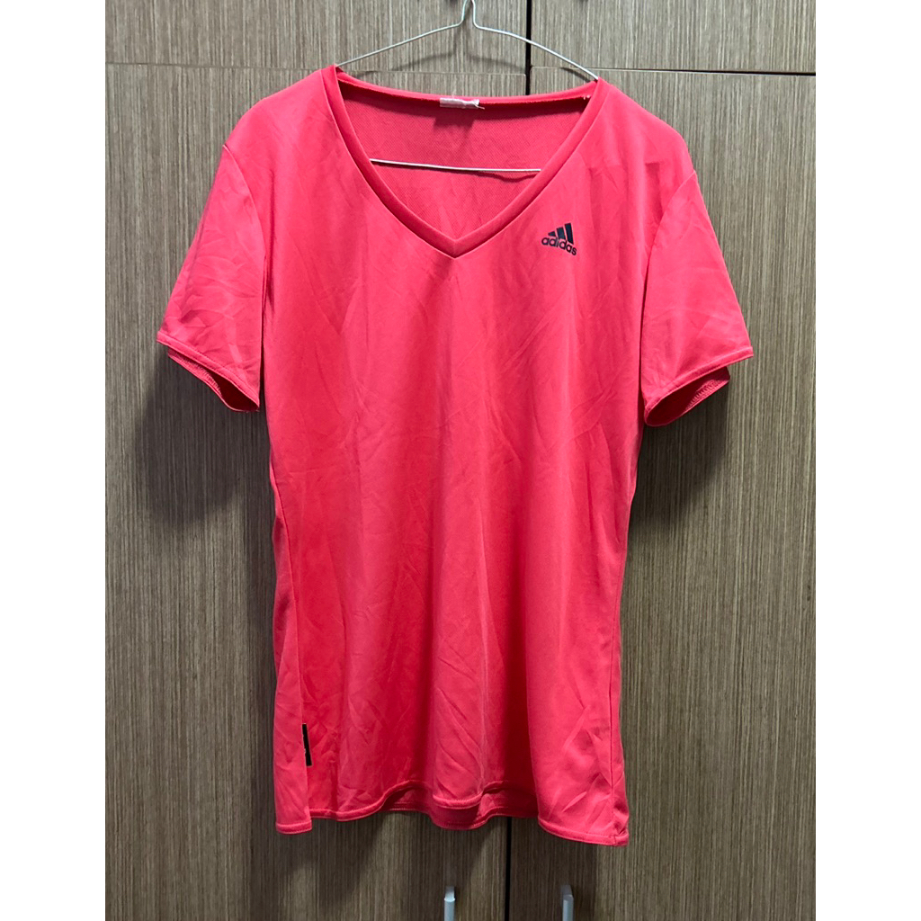 adidas climalite pink vneck kaos olahraga olga sport pl preloved thrift