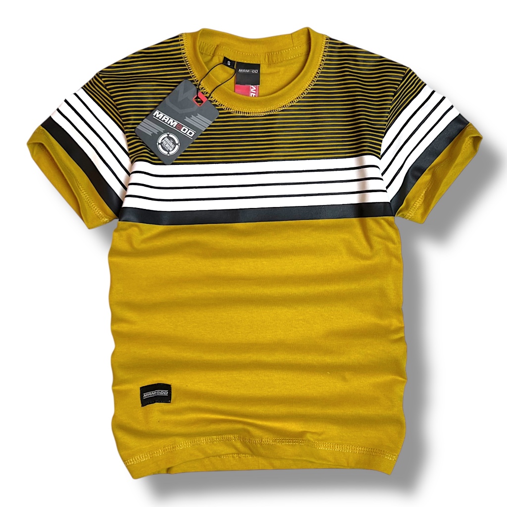 Mamood Kaos Oblong Anak Tanggung Umur 5-17 Tahun Lengan Pendek Tshirt Kuning Lemon