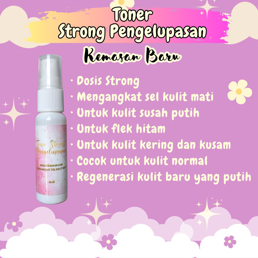 TONER STRONG PENGELUPASAN AMPUH | TONER DOSIS TINGGI | TONER PEMUTIH WAJAH