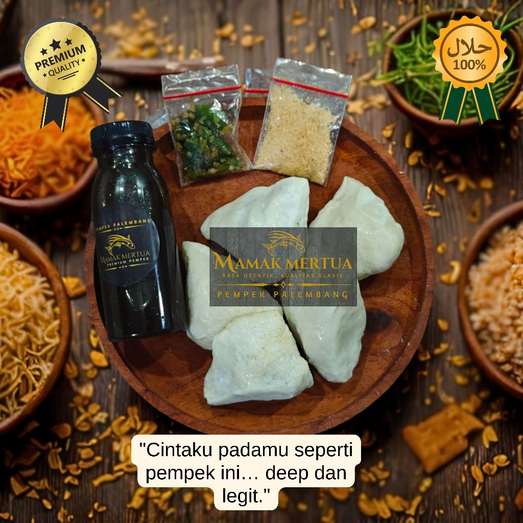 

Pempek Mamak Mertua | paket ipar lucu 5 pempek kecil mix + Cuko + cabe + Ebi