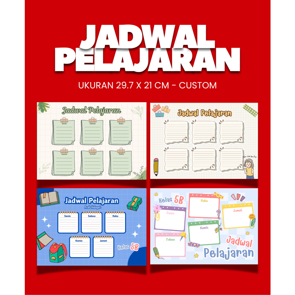 

Poster Jadwal Pelajaran BEST SELLER - Poster Sekolah Jadwal Pelajaran Weekly Planner
