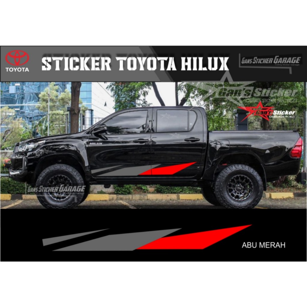 Sticker Minimalis Toyota Hilux Aksesoris Eksterior Mobil Toyota Hilux