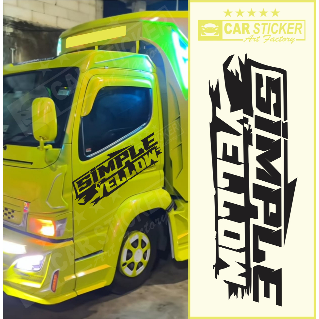 SY41 Sticker Truck Canter / Sticker Simple Yellow / Stiker Fuso / Stiker Cabin Truck Canter