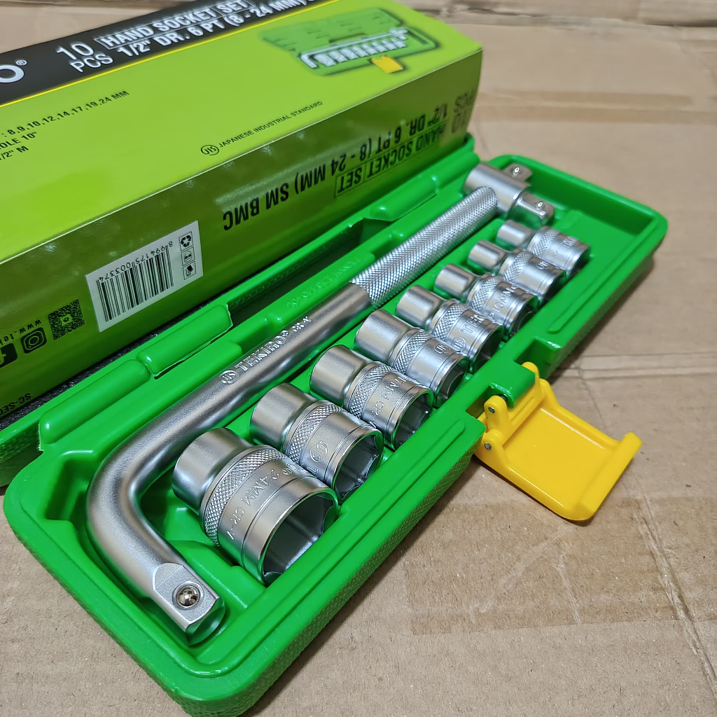 Kunci shock set tekiro original 10 pcs 8 sampai 24 mm 1/2 6pt / Kunci set lengkap tekiro