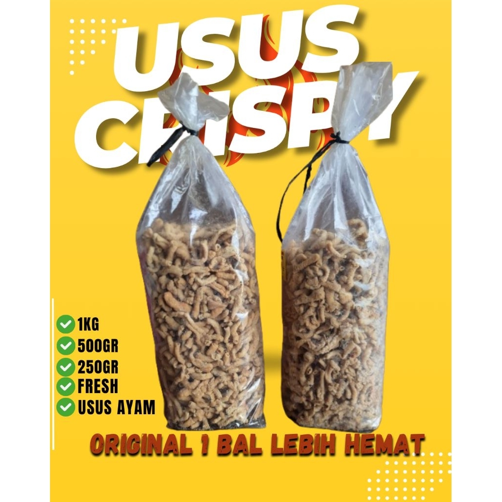 

Usus Crispy Keripik Usus Gurih Original 2kg (1bal)
