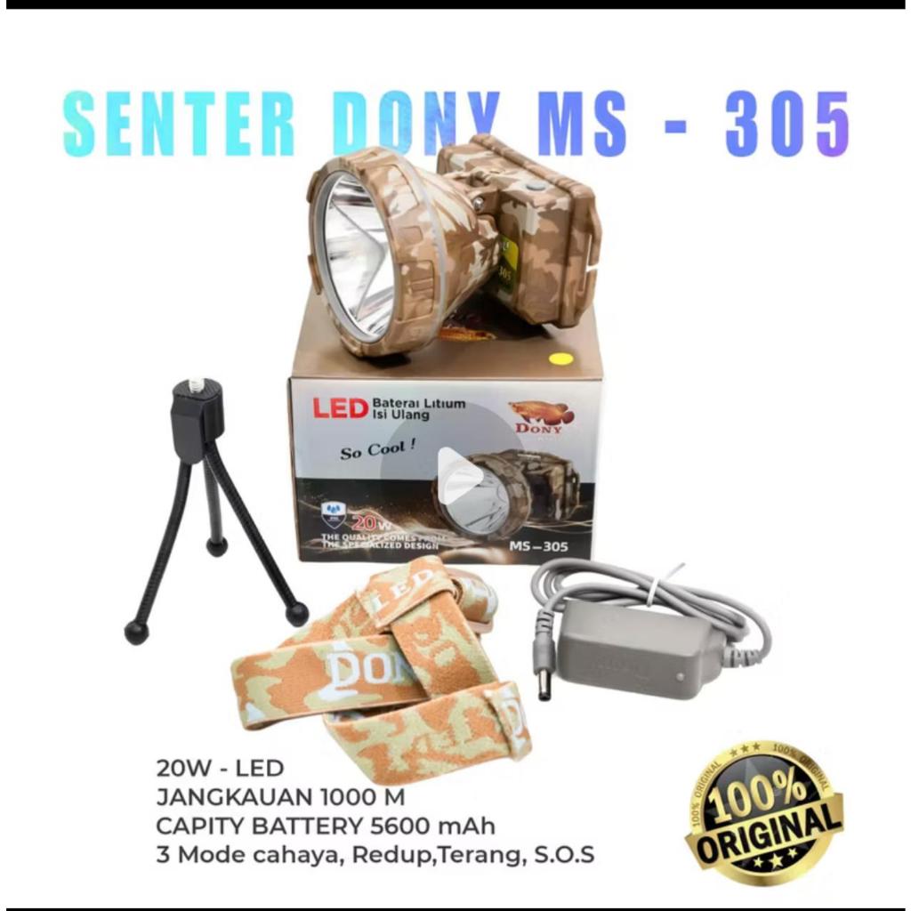 Dony MS - 305 Lampu LED 20W II senter kepala dony 20W super terang cahaya putih original 100%