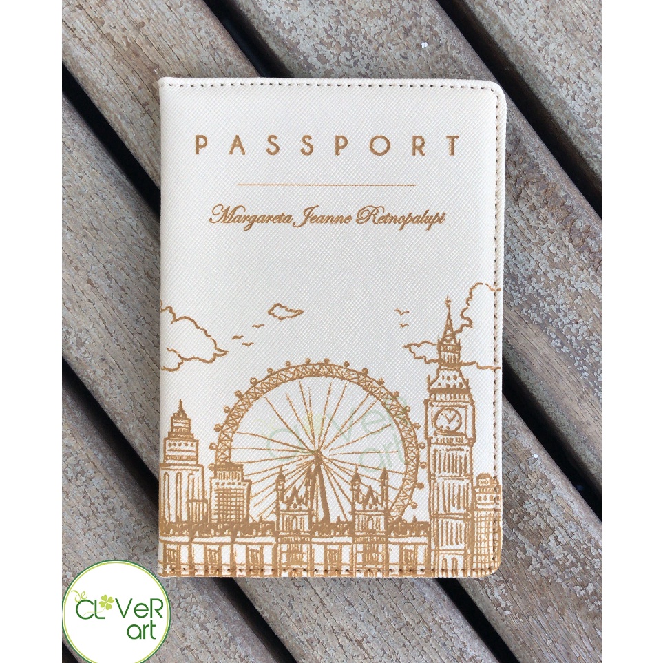 KODE K37E Passport Cover CUSTOM NAMA  SAFIANO LEATHER  LONDON