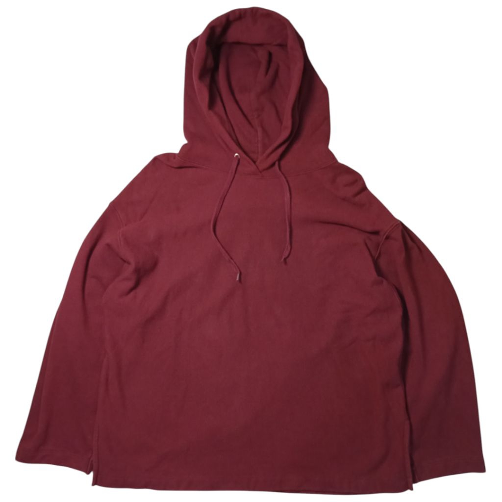 Hoodie Uniqlo Maroon Warna Pekat uniqlo U Pria Wanita Unisex Bahan Handuk LD 128 Second