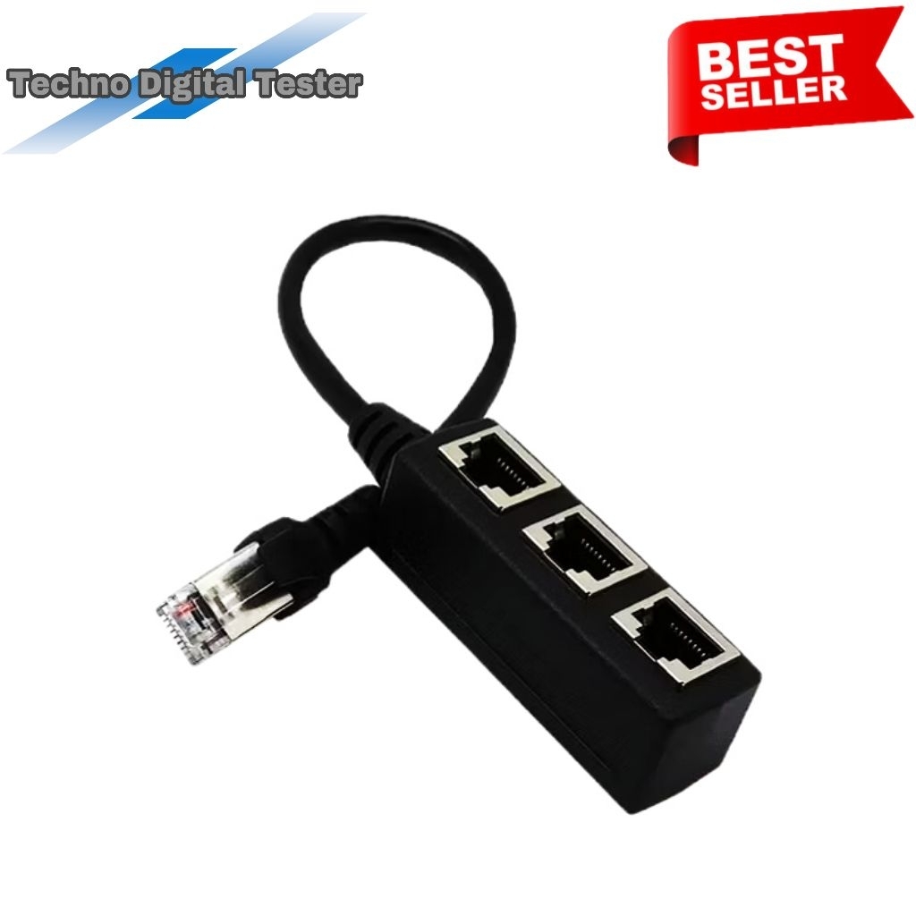 Konektor Sambungan Kabel LAN RJ45 Ethernet ke Komputer/PC Connector Hub 3 Port